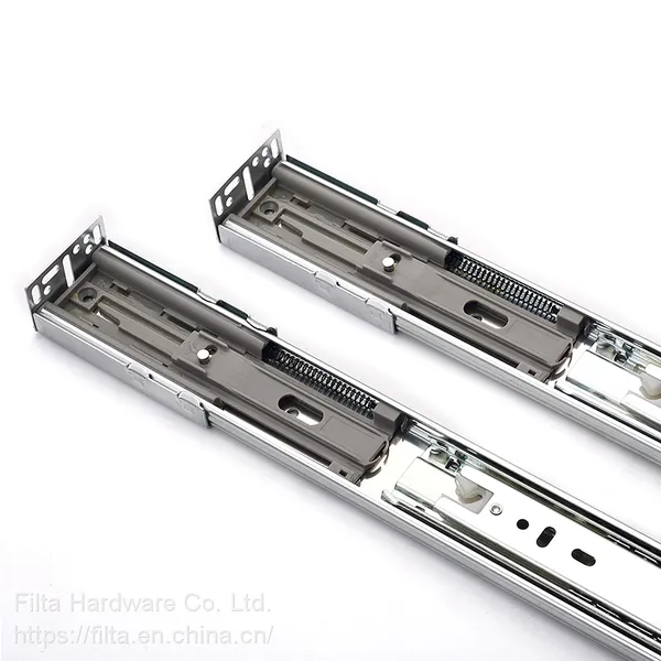 Full Extension 3 Fold Load Bearing Slide Rail Heavy Duty Slides Bottom Mount Ball Bearing Drawer Slide photo-3