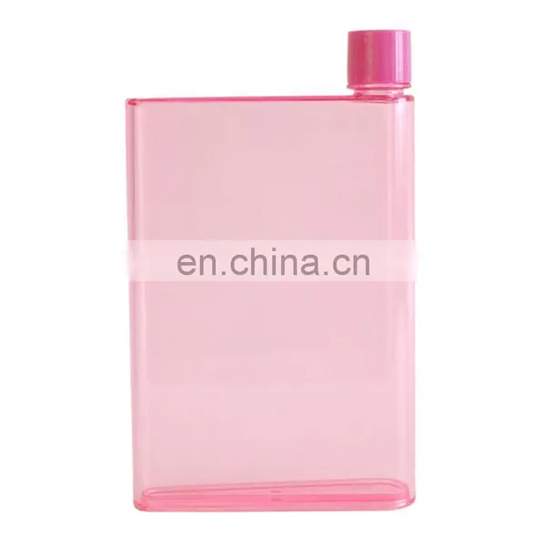 Unique Bpa Free A5 Notebook Carton Plastic Water Bottle Flat Square Water Bottles Clear Bottle With Custom Logo Printed photo-2