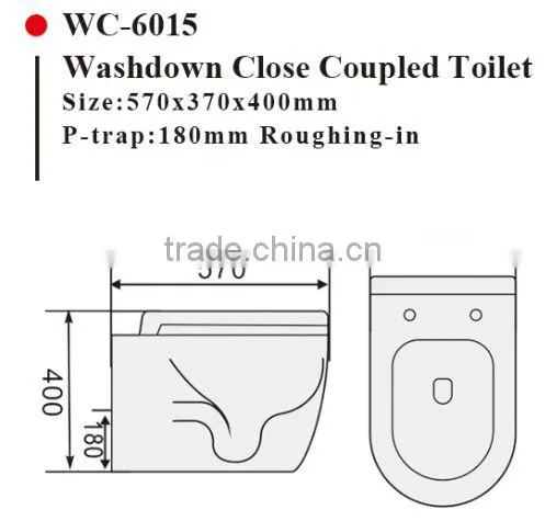 Back to Wall Toilet P/S Trap Elongated WC Pan for Concealed Cistern or Floor-standing Flushing Cistern WATERMARK WC-6015 photo-2