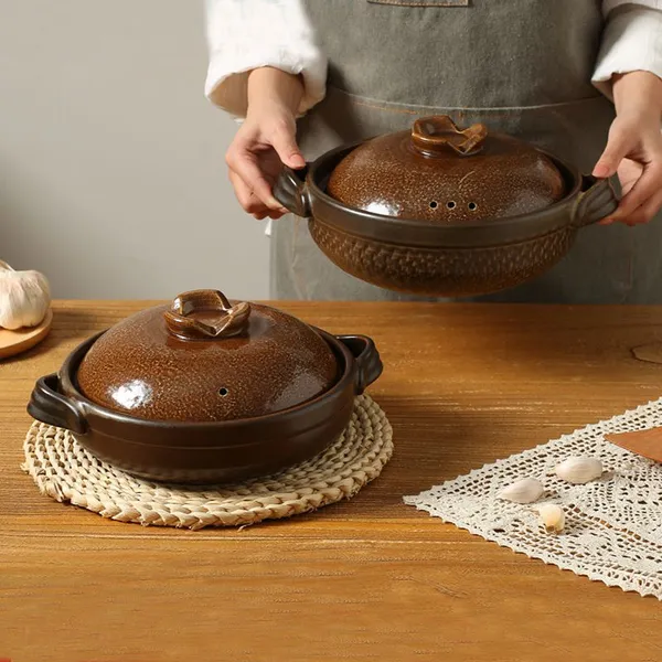 Ceramic Stoneware Stockpot Japanese Donabe Clay Pot Kotobuki Porcelain Casserole Earthenware Clay Cooking Hot Pot
