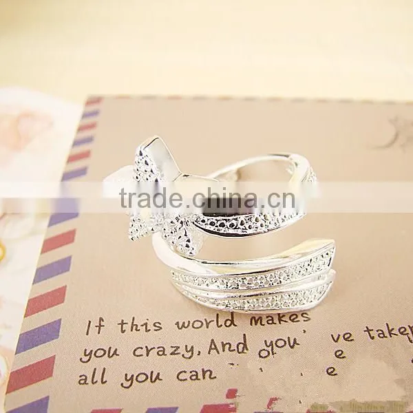 New Arrival Unisex Korea Jewelry Copper Plated With Silver Shape Star Series Ring With High Quality photo-4