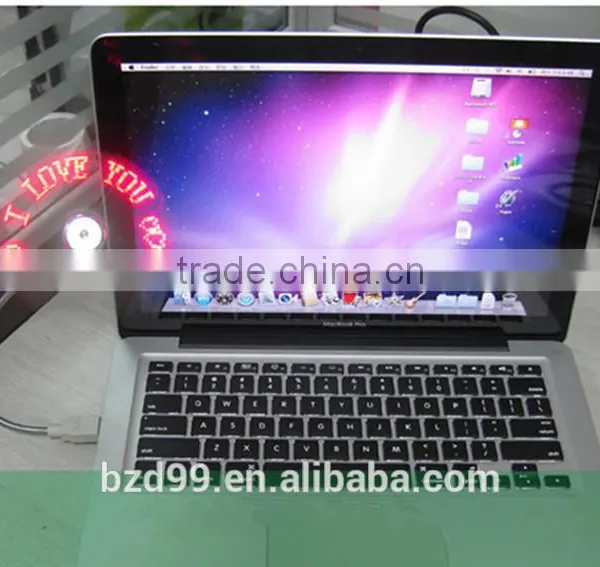 New OEM/ODM Logo Design Metal Flexible Small Electric Rechargeable USB Program LED Custom Message Fan photo-2