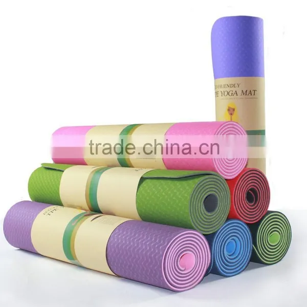Extra Thick 1/4 Inch Two Color, PREMIUM TPE YOGA MAT Lightweight, Durable, Latex-free