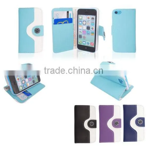 Book Wallet PU Leather Magnetic Flip Case Cover For Iphone 5c