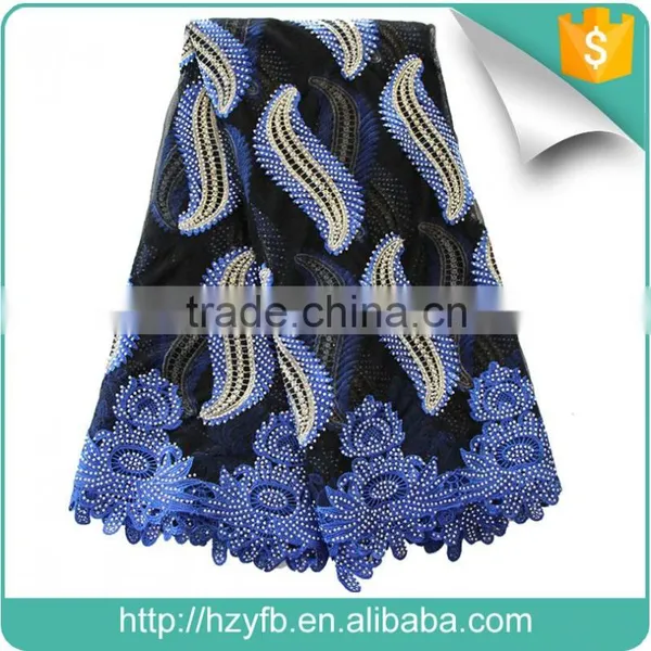New Arrival French Lace Fabric 2016 for Wedding / Mesh Lace Fabric With Stones / African French Lace for Evening Dress photo-5
