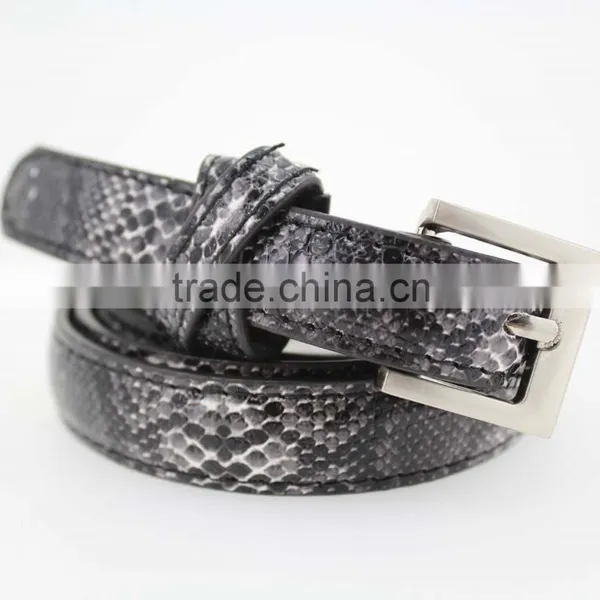 Women's Casual Belt With Fuax PU Leather and Small Silver Buckle photo-2