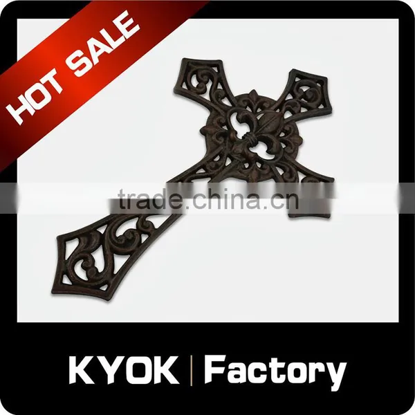 KYOK Special Design Wrought Iron Curtain Iron Cross,home Decorative Iron Cross,cast Iron Crosses photo-2