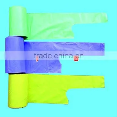 HDPE T-shirt Garbage Bags on Roll