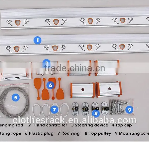 Collapsible Lifting Ceiling Mounted Clothes Rack Dryer Hanger For Clothes Drying photo-5