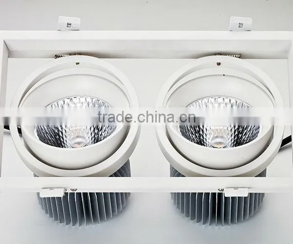2015 New Design 2 Heads Recessed Frame High Power 2x45w Cob Led Grille Light photo-5