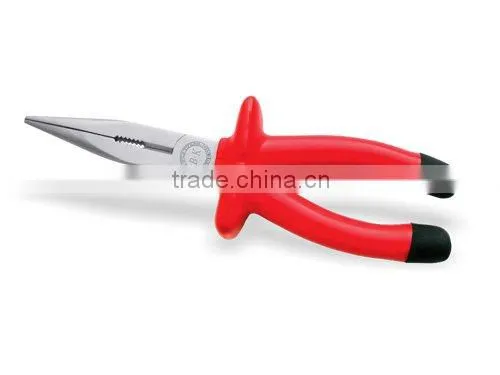 C Type Long Nose Pliers With Red Insulated Handle