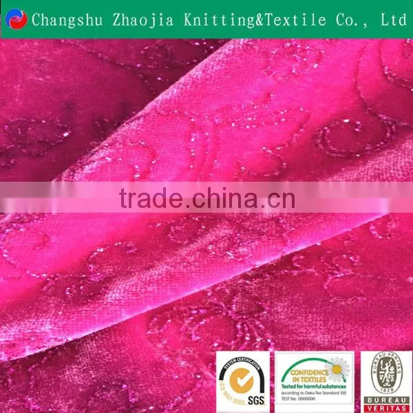 China Manufacturer Polyester Bronze Sequin Fabric Panne Velvet for GarmentZJ012
