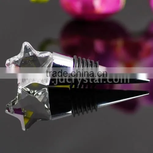 Wholesale Small Clear Crystal Star Shaped Wine Bottle Stopper for Promotion Gifts