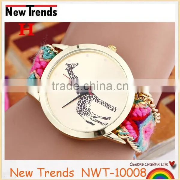 2016 Hot New Fashion Women Colorful Cord Weaved Giraffe Watches photo-6