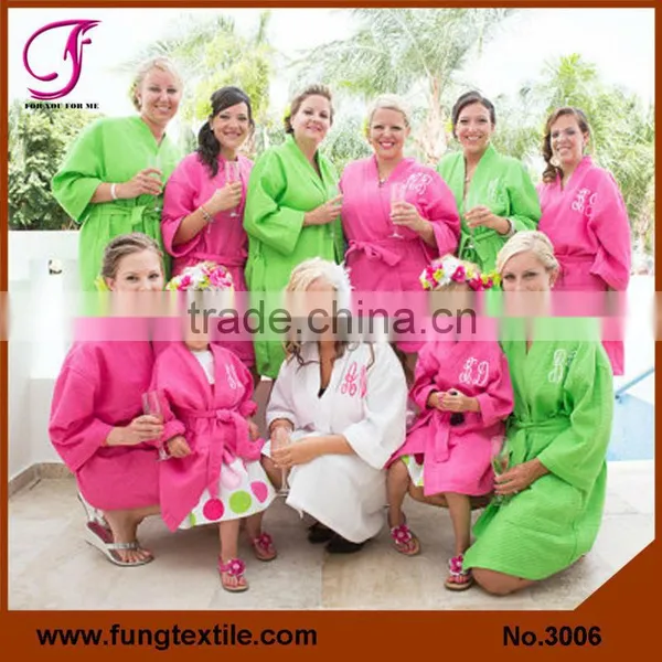3003 Customized OEM Wedding Kimono Waffle Weaven Bath Robe photo-6
