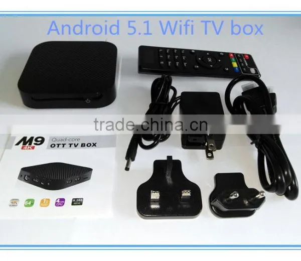 Factory Private Mold Quad-core Android 5.1 Smart TV BOX Bluetooth 4.0 S905 4K 2.4G Wifi ROM 8G TV Box