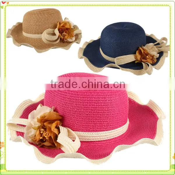 Fashion Ladies Wide Brim Beach Hat Wholesale Paper Straw Sun Hats photo-3