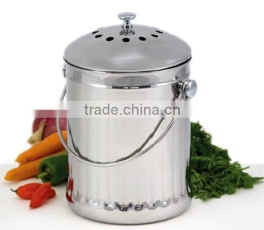 Stainless Steel Compost Pail With Lid