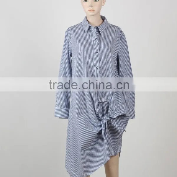 Special Shirt Dress Designer Woman Causal Dress Fashion Cutting Dress Manufacture