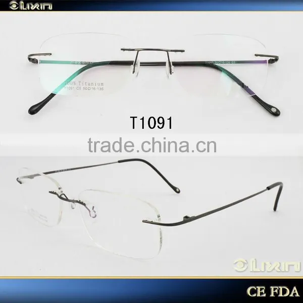 Rimless Frame Reading Eyewear Hand Made Glass T1091