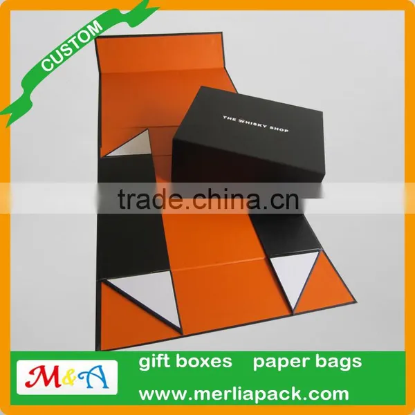 Whiskey Shop Gift Boxes Orange Black Color Vodka 2 Bottles Whisky Expert 70 cl Boxes
