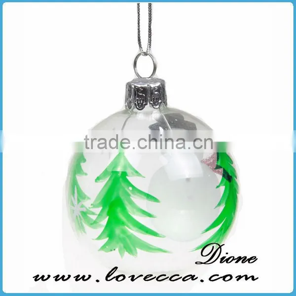 Shine-beautiful Xmas Ball Transparent Clear Hand-painted Shiny Decoration Christmas Glass Balls photo-3