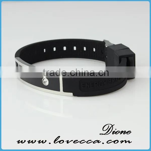 Good Price Blue Personalized Silicone Bracelets 4 in 1 Bio Magnetic Band photo-3