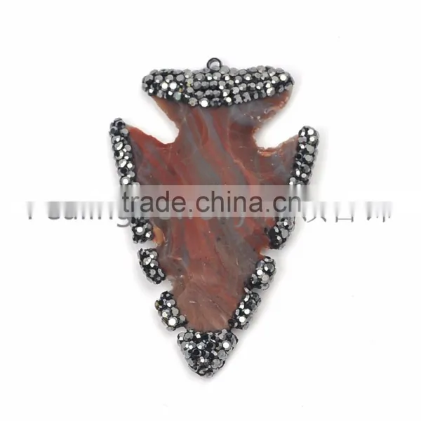 China Direct Gemstone Jewelry Natural Madagascar Agate Handmade Clay Glue Crystal Pendant photo-2