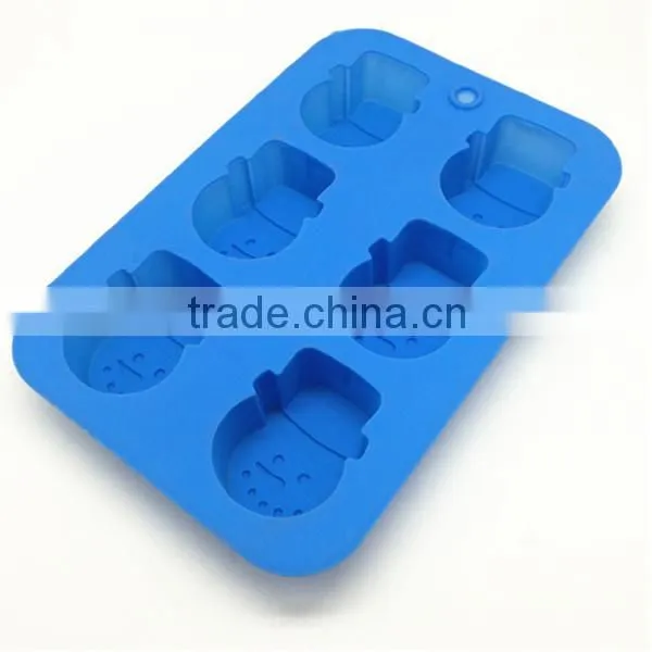 Promotional Gift 6 Cups Snowman Shape Silicone Cake Pan Mold photo-4
