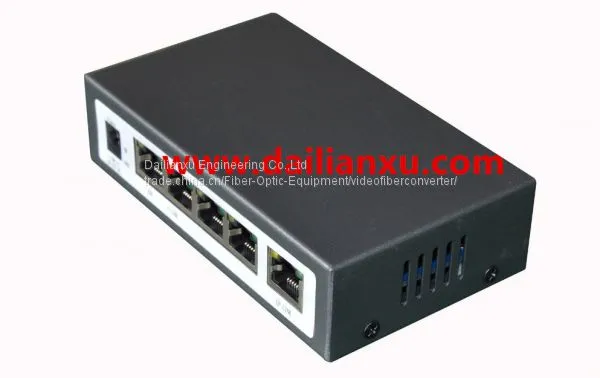 4channels 10/100M Fast Ethernet POE Switch With One 10/100M Ethernet Uplink Port 48VDC 24V DC