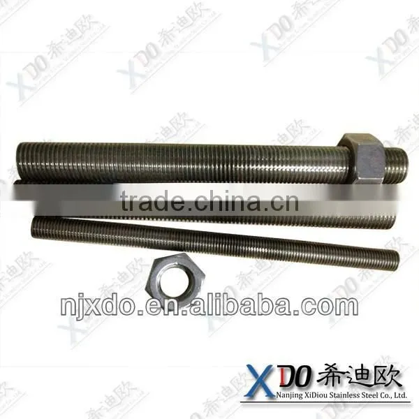 Steel A286 Full Thread of Stud Bolt u Bolts for Pipe Hex Bolt Hex Nuts