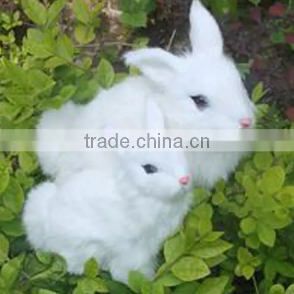 White Snowy Standing Furry Animal Decor Adorable Rabbit Easter Bunny photo-3