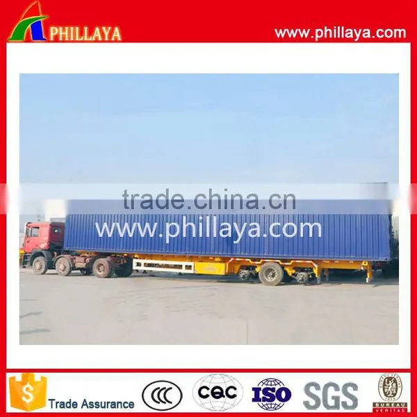 High Quality Truck Trailer 3 Axle 60 Ton Flatbed Container 20ft 40ft 53ft Trailer Container for Transport photo-6