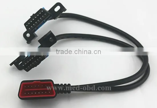 OBD2 Splitter Y Cable, Right-angle J1962M to 2 J1962F, 1ft photo-2