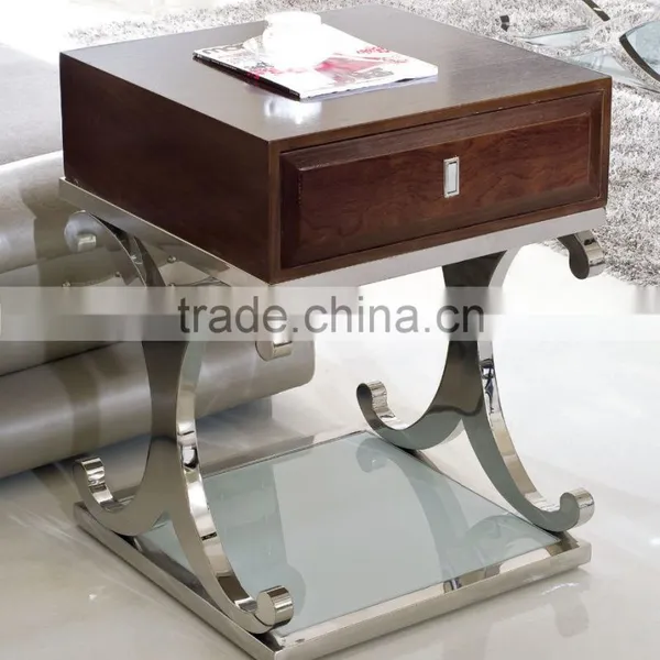 D359 Wholesale Wooden Bed Side Table Wood End Table photo-2