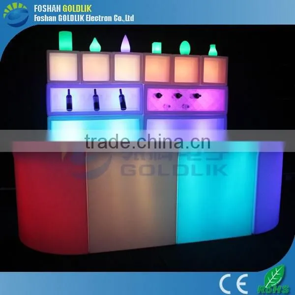 GLACS Control RGB Color Straight and Corner LED Bar Counter Restaurant Bar Counter Design photo-3