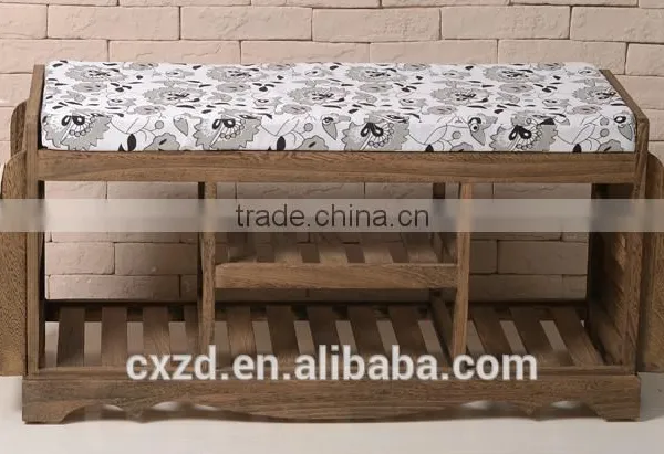 Factory Price Good Quality Wooden Shoes-changing Bench photo-2
