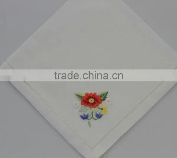 Luxurious 100% Cotton Embroidered Table Napkins With Hemstitch, Set of 6, Various Designs photo-5