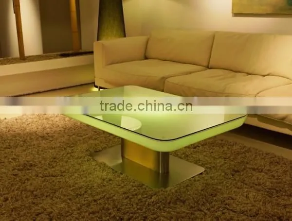 Waterproof Plastic Outdoor Use LED Lighted Glowing Long Bar Table With Rechargeable Battery photo-2