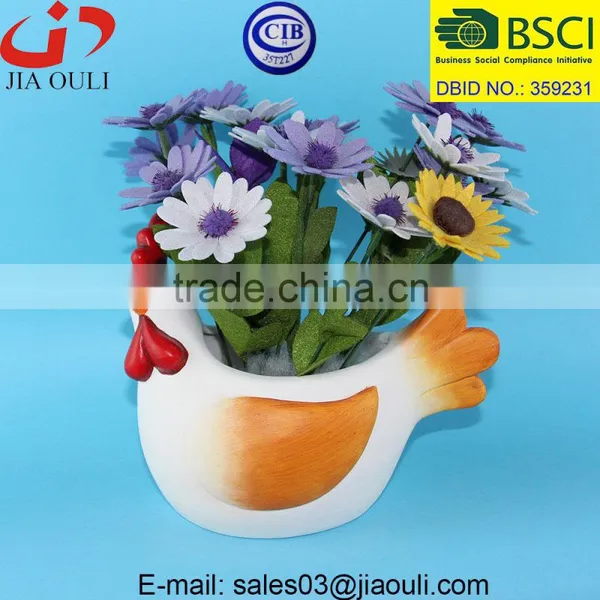 Beautiful EASTER Decorations Ceramic Rooster Figurines, Animal Planter Pot photo-2