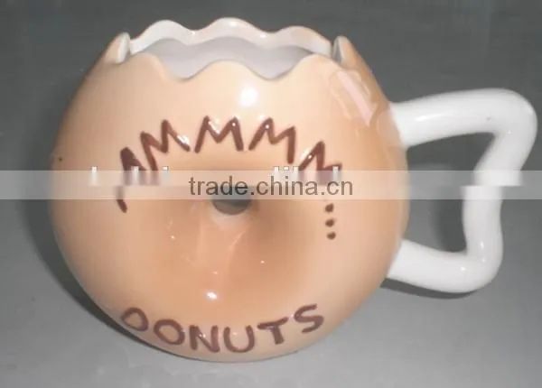 Lovely Ceramic Donuts Mug Chocolate Glaze Doughnut CoffeeMug With Sprinkles photo-3
