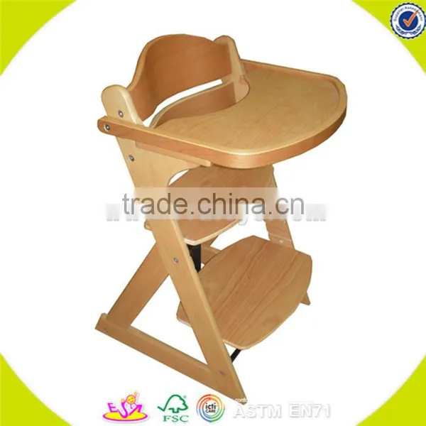 Wholesale Safe and Eco-friendly Wooden High Chair Toy for Kids Wooden Baby High Chair for Children W08F016 photo-3