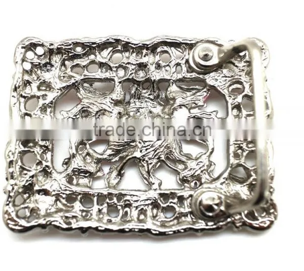 Belt Buckle With Painting Gems Rhinetone, Hot Sale Embellished Buckle, Zinc Alloy Embellishment Floral Design photo-4