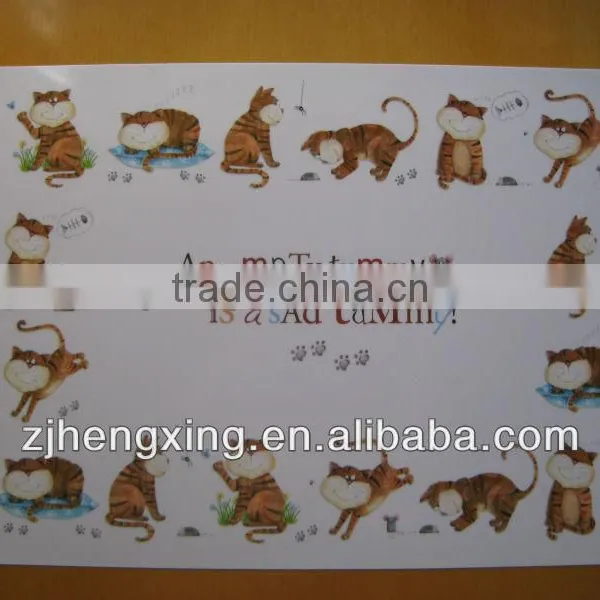 Plastic Cat Printed Placemat Table Mat Wholesale