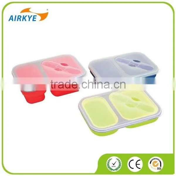 The Three Compartment Eco Silicone Collapsible Lunch Box photo-4