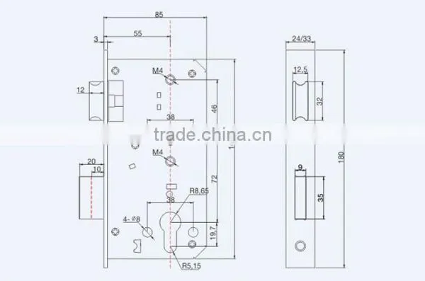 EU,USA More Fashionable and Cheap Price and Good Quality Safe Lock Body 55x72 photo-2