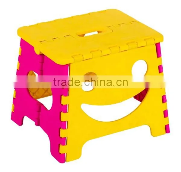 New Deisgn With Smile Plastic Folding Step Stools Foot Stool