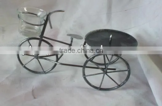 Decorative Bicycle Metal Candle Holder of Bicycle Design Hot Selling