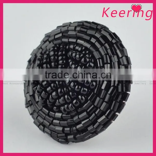 2016 New Arrival Black Custom Beaded Decorative Buttons for Clothing WBKA-300 photo-3