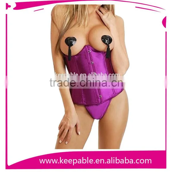 Hottest Polyester and Spandex Steel Boned Clubwear Bustier Corsets With G-string Plus Size